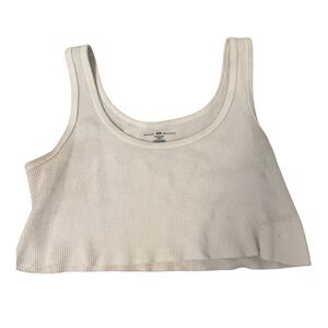 white cropped ribbed brandy melville tank